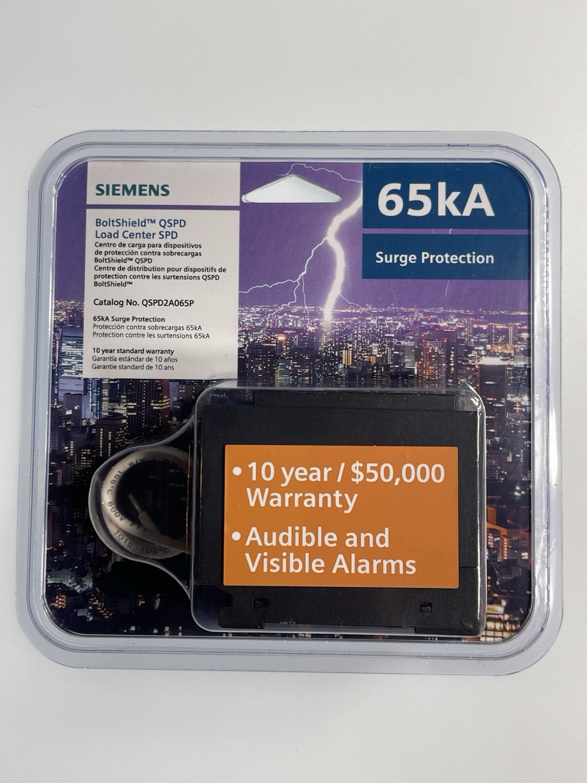 Siemens QSPD2A065P BoltShield 2-Pole 120/240V Surge Protection 65kA Amp Breaker