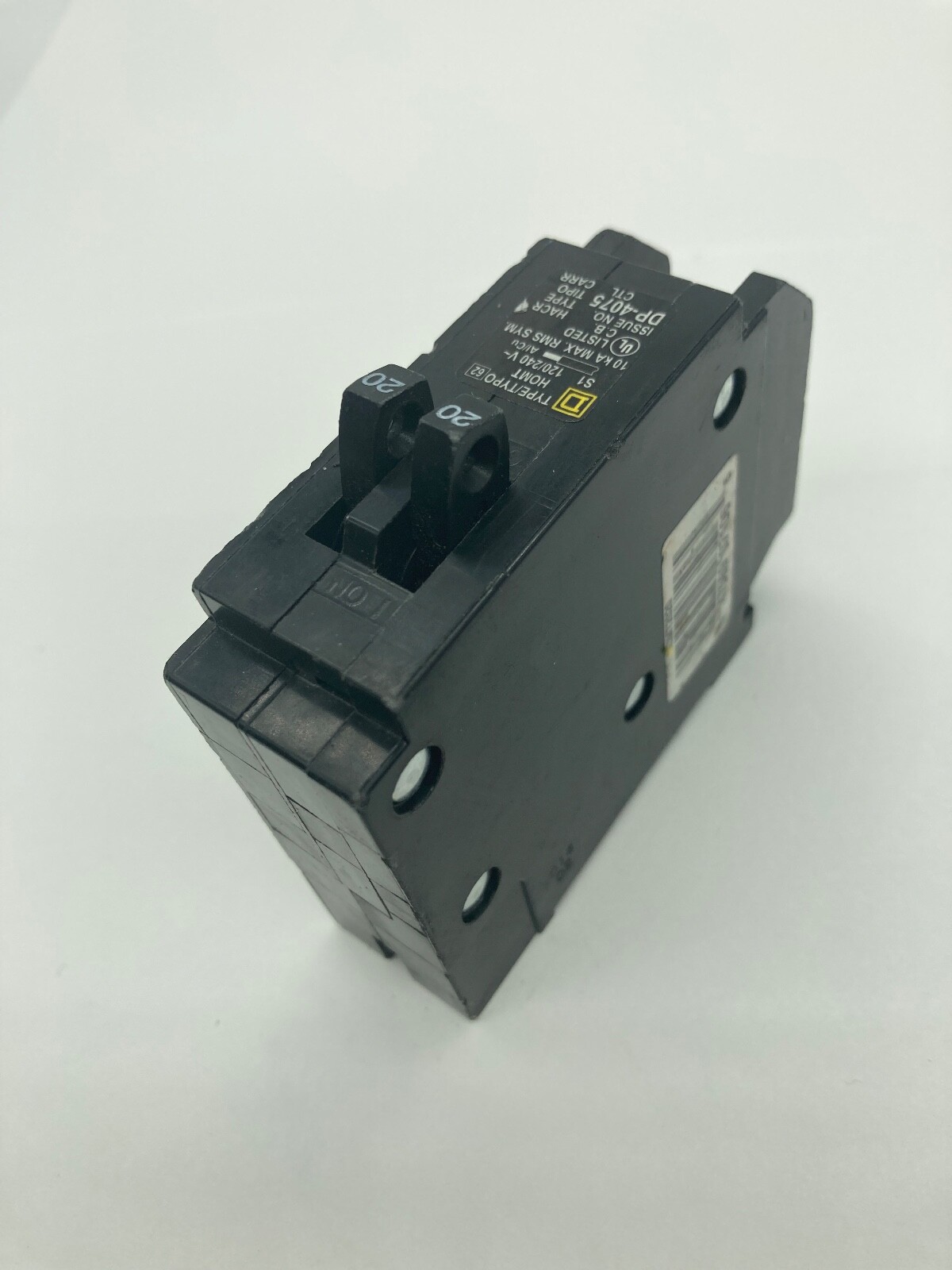 HOMLINE HOMT2020 Two 1 Pole 20 Amp 120V HOMT Tandem Plug In Twin Circuit Breaker