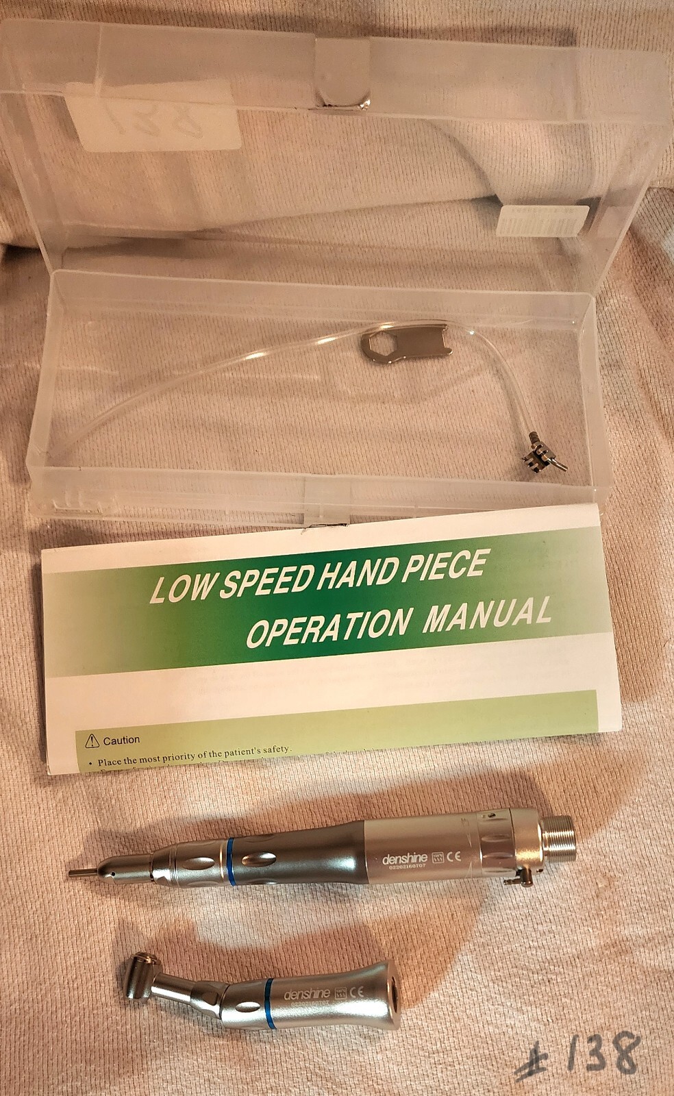 Denshine 180046 2 Hole Dental Slow Low Speed Handpiece Push Button Type E
