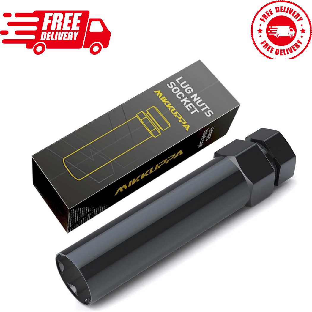 6-Point Spline Lug Nut Socket Key Tool – 17mm Hex Black
