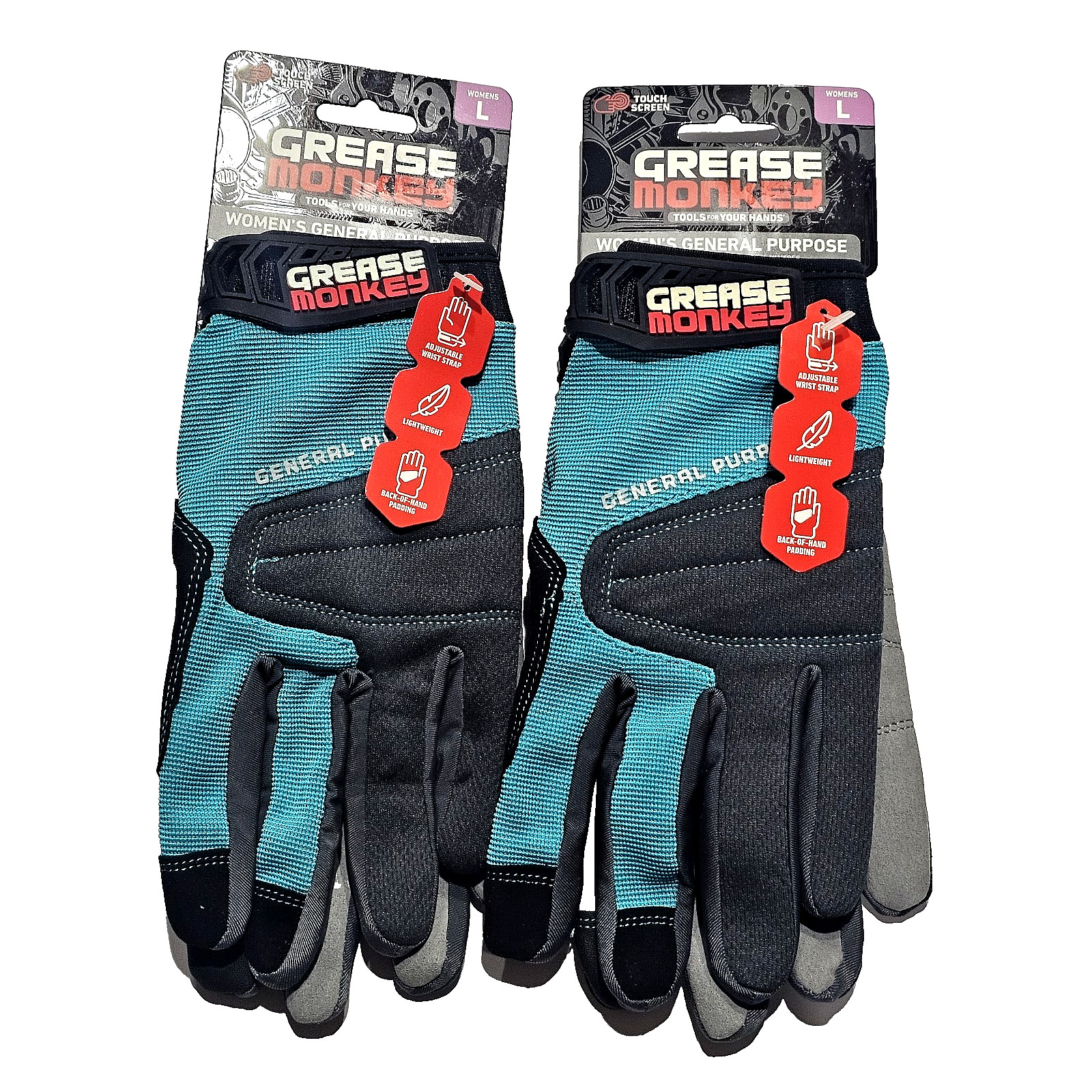 2 Pack Grease Monkey Gloves Womens Large General Purpose Tools For Your Hands