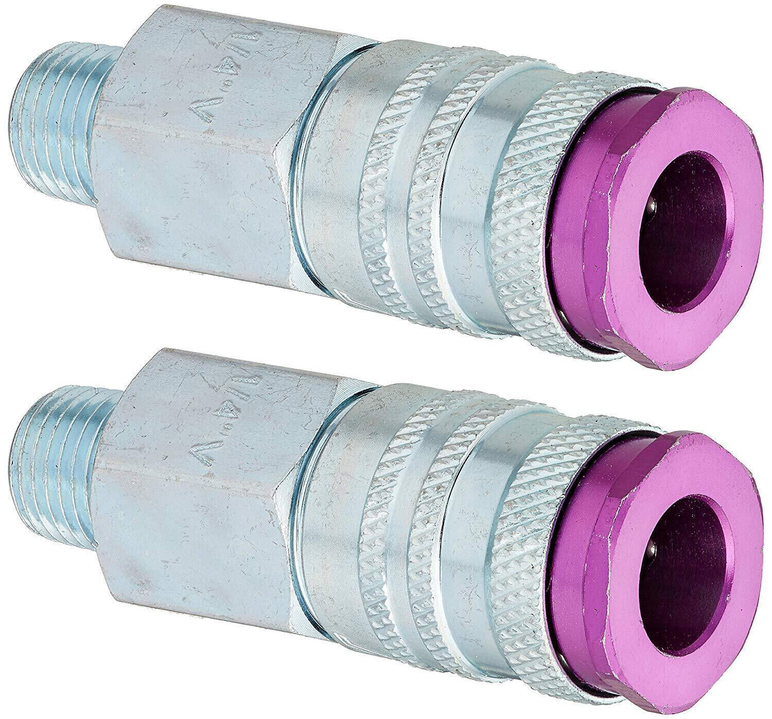 * 2 PACK * Milton 765VC ColorFit HIGHFLOWPRO Air Couplers V-Style 1/4″ NPT Male