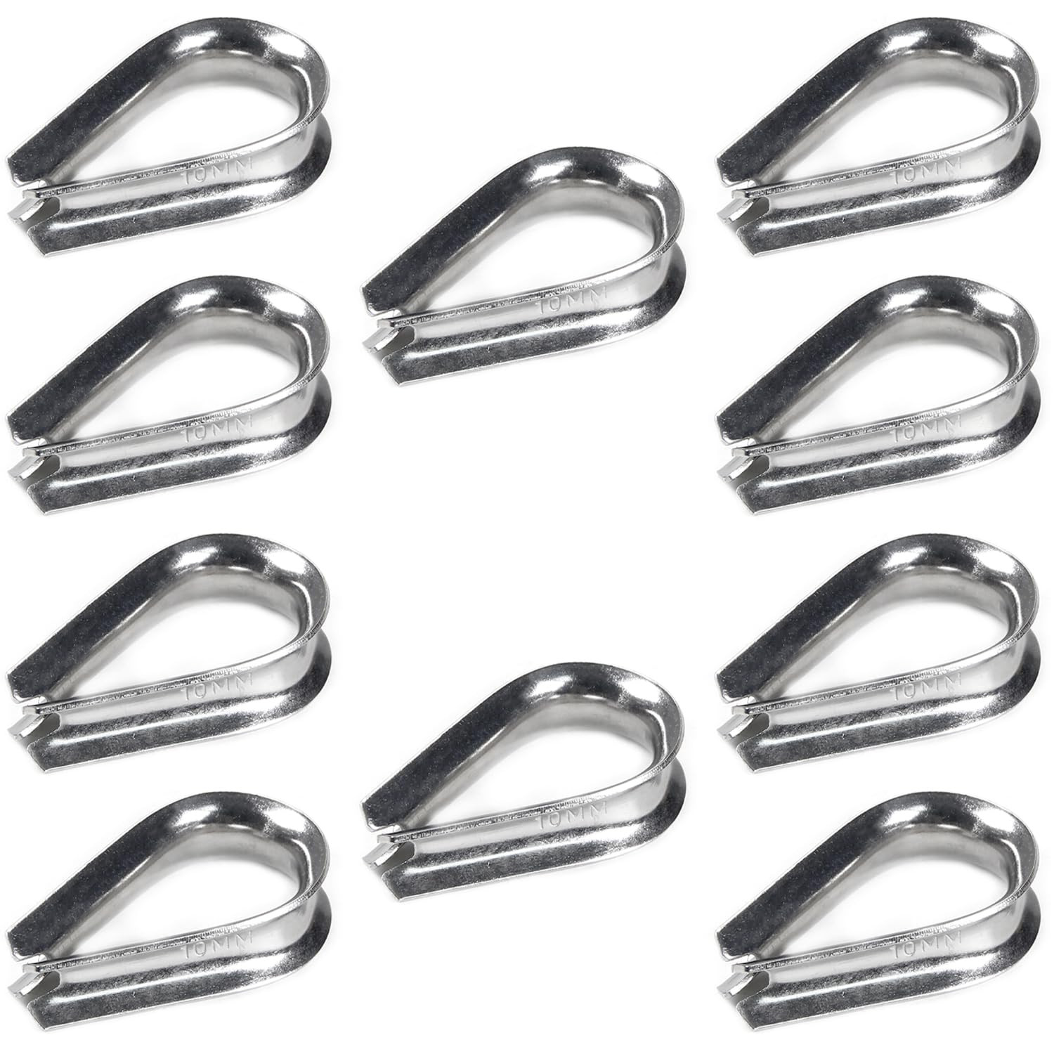 10 Pcs 3/8″ Wire Rope Thimbles M10 Cable Thimbles 304 Stainless Steel Thimble Ri