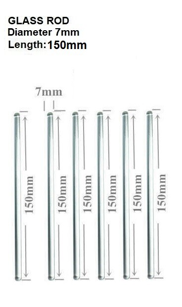 Glass Stirring Rods 6″ (7mm) Diameter for Lab, Kitchen, Science Education 6/Pack