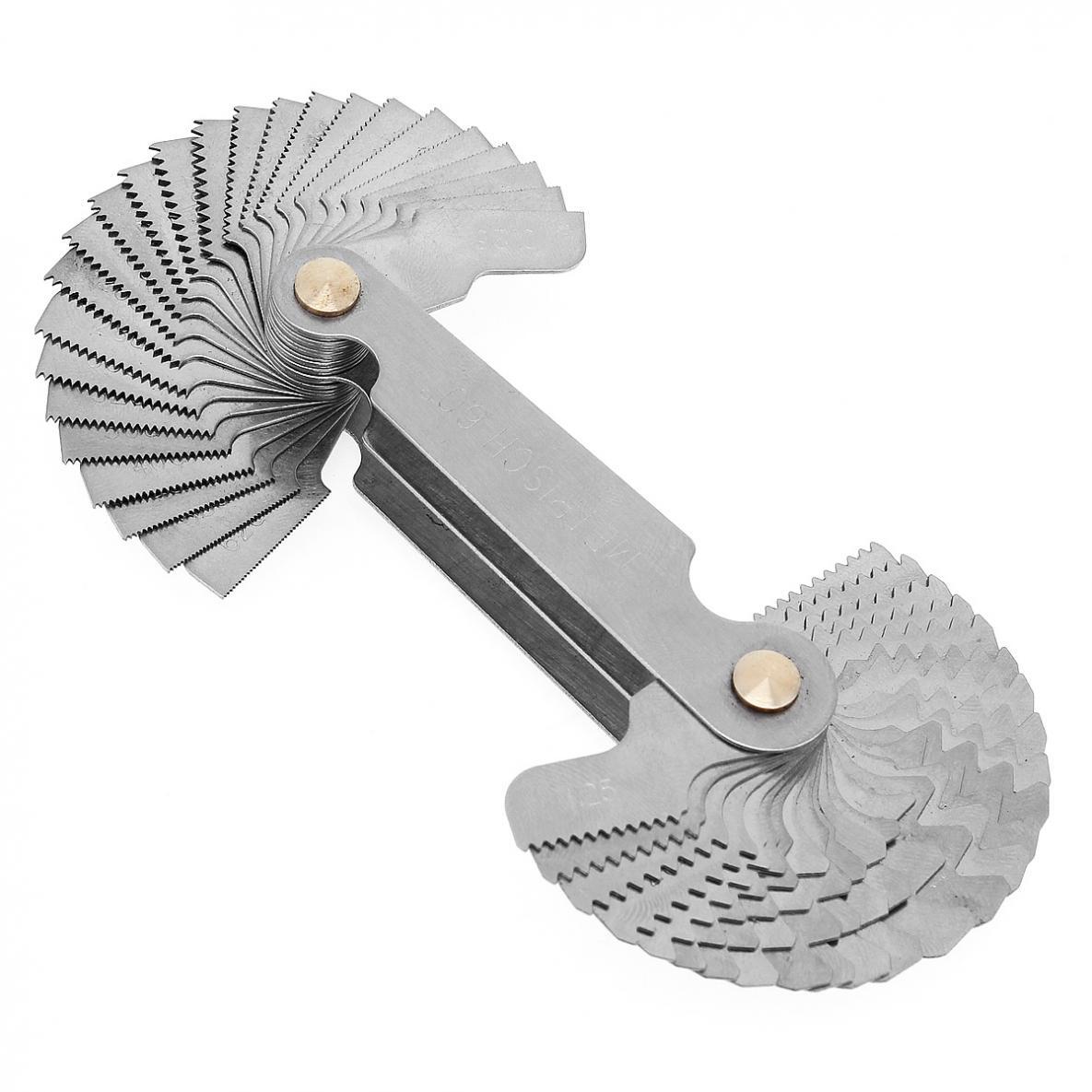 52Blade Screw Thread Pitch Gauge Set SAE Whitworth 55°&Metric 60° Grip Measuring