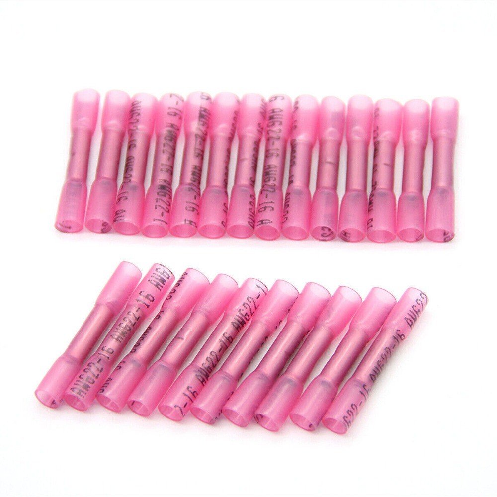 200PCS Heat Shrink But Connector Waterproof Electrical Wire Marine Butt Splice