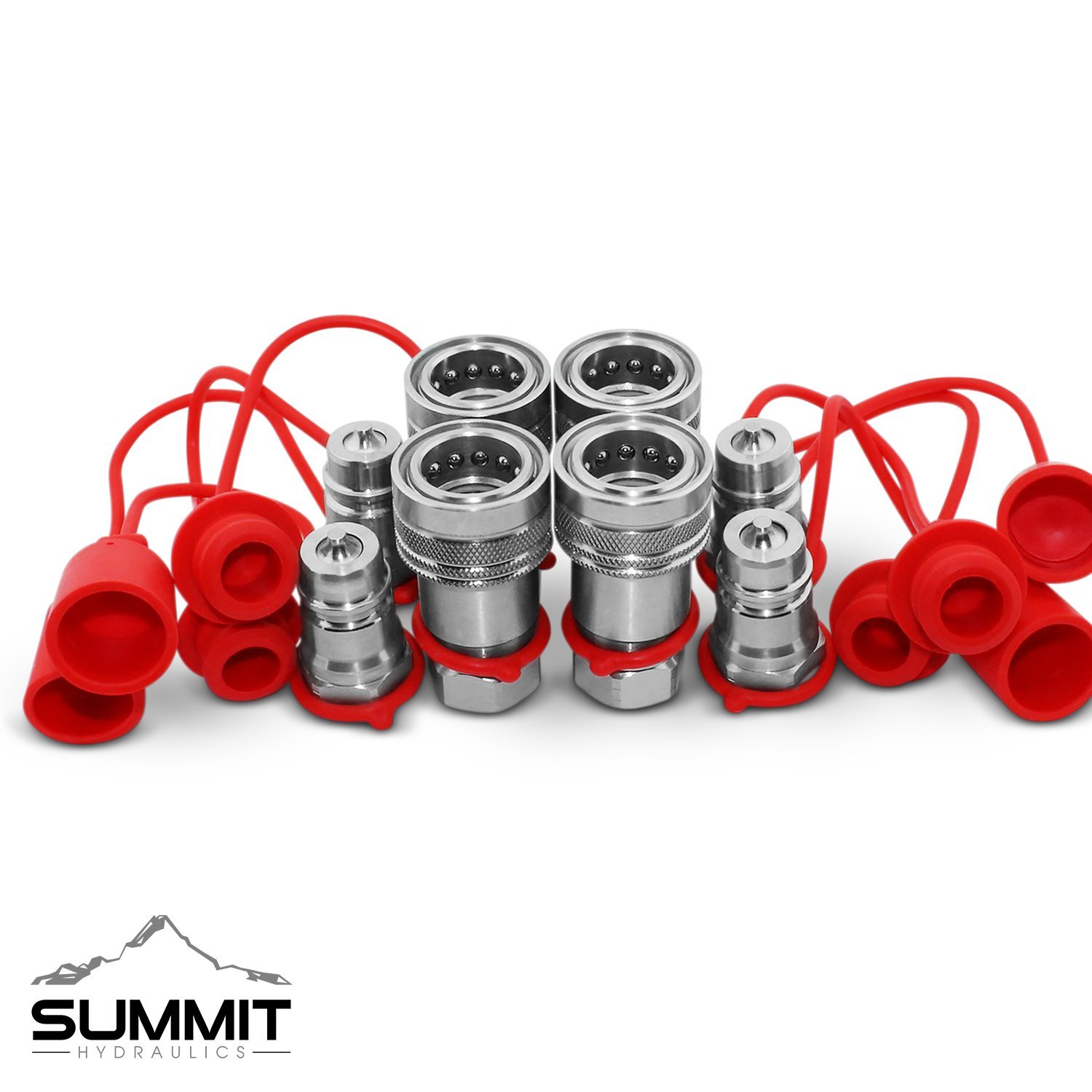1/2″ Ag Hydraulic Quick Connect Couplers Couplings, Poppet Pioneer Style 4 Sets