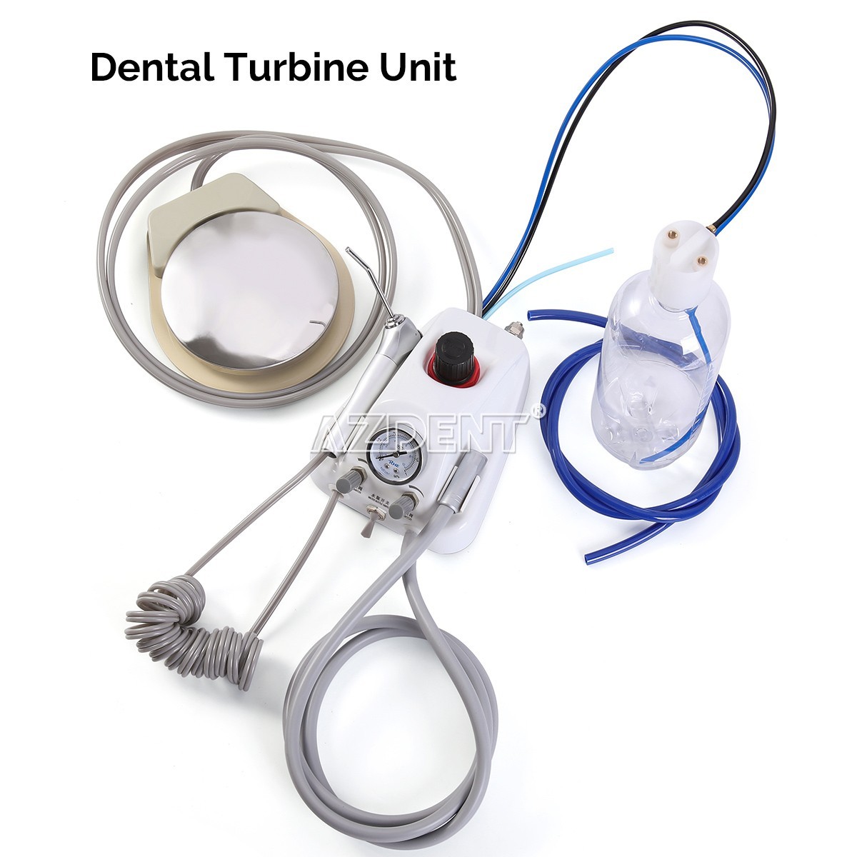 Portable Dental Turbine Unit 3 Way Syringe Work with Air Compressor 4Holes