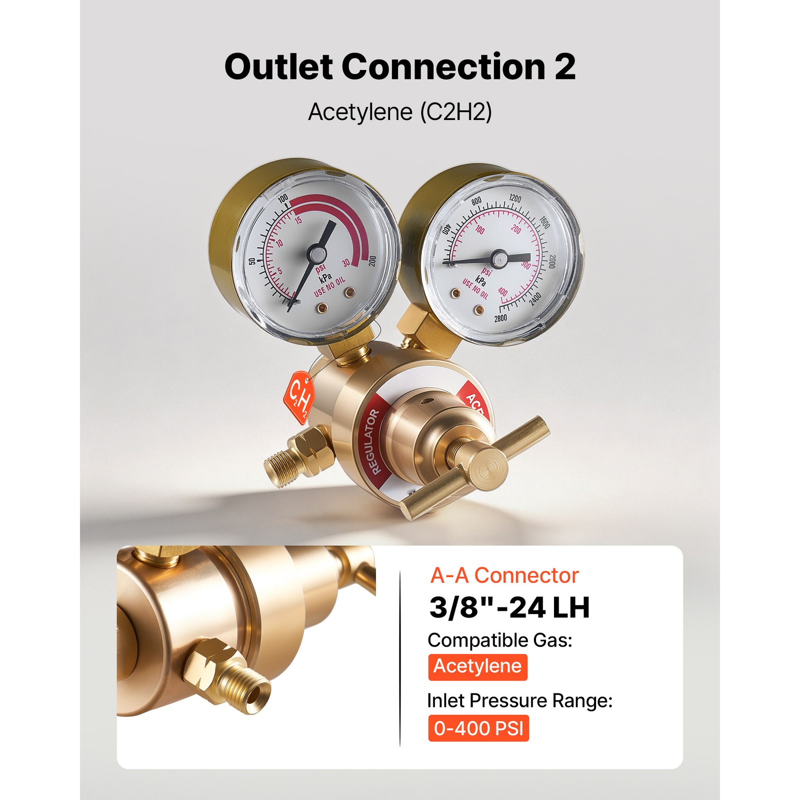 Uimoso Oxygen Acetylene Regulator Set with 0-4000PSI and 0-400PSI Gas Gauges