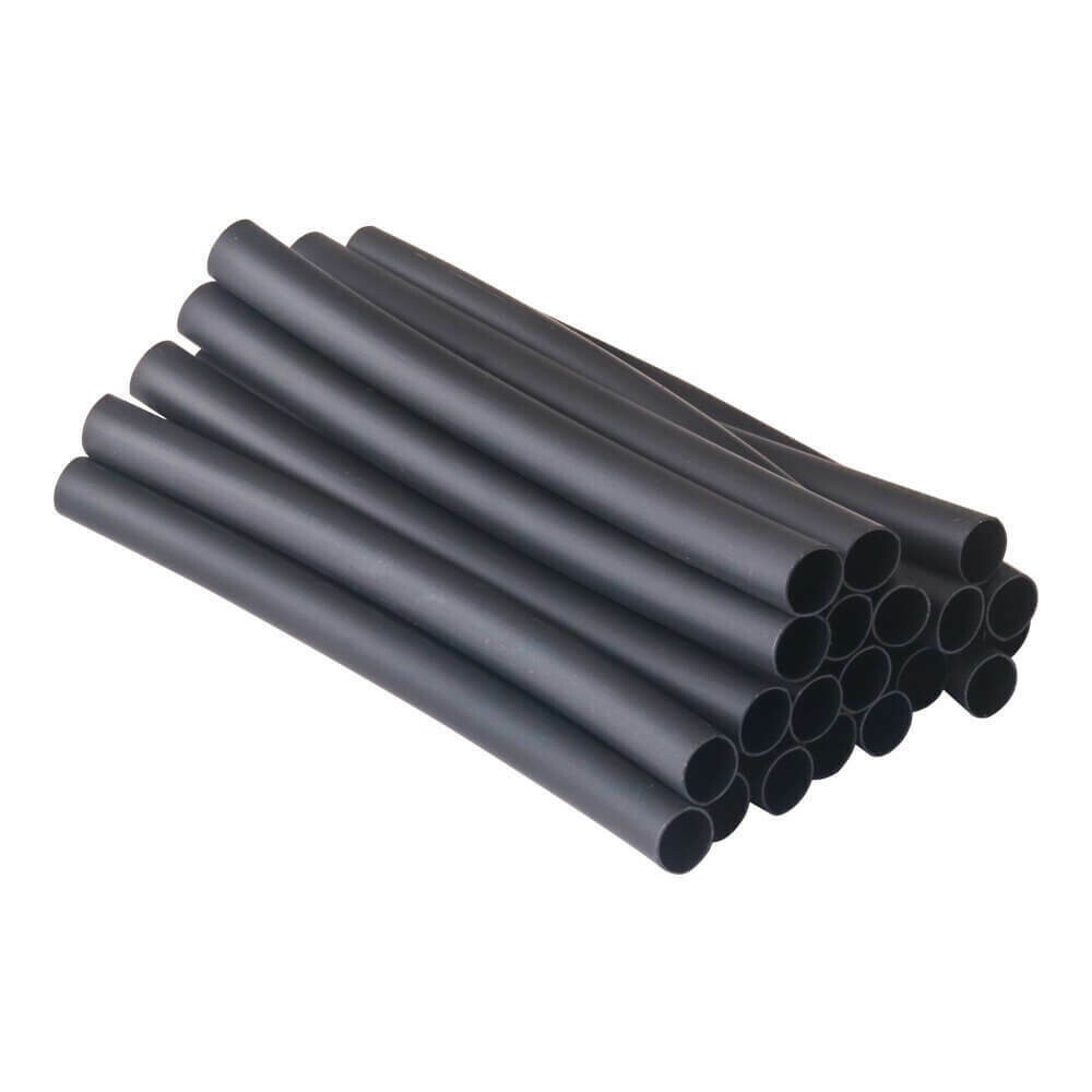 25pcs Black Dual Wall Adhesive Lined 3:1 Heat Shrink Tubing, Φ3/16″, 6″ Long