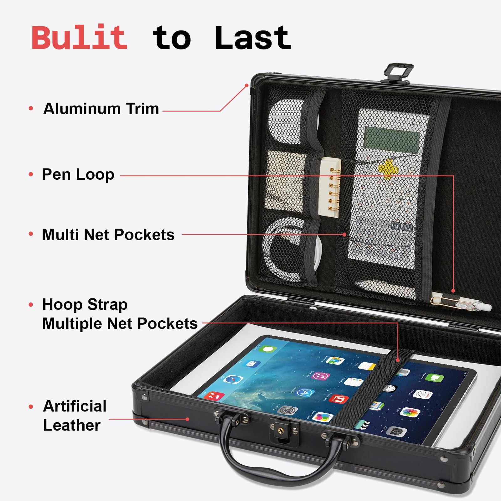 Key Lock Clipboard Storage Box Heavy Duty Metal Locking Handle Letter Size