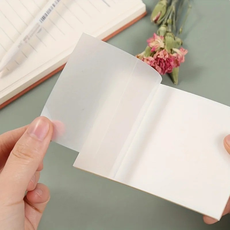 50 Sheets Transparent Sticky Notes Waterproof Memo Pad Self Adhesive Notes