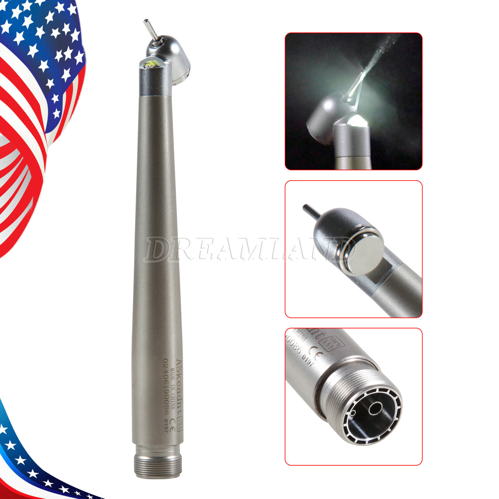 NSK Style Dental Surgical 45° Degree/ LED High Speed Handpiece Turbine 2/4 Holes