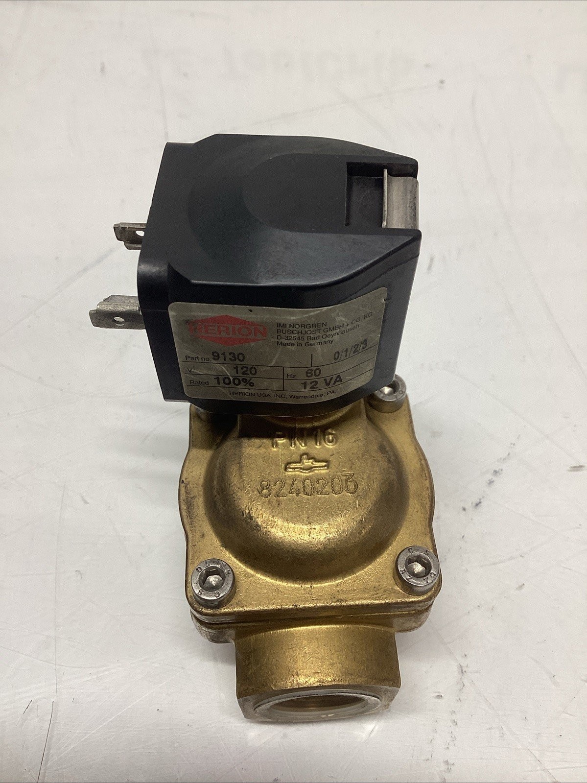 Herion 9130 Solenoid Valve 120V PN16 O-856