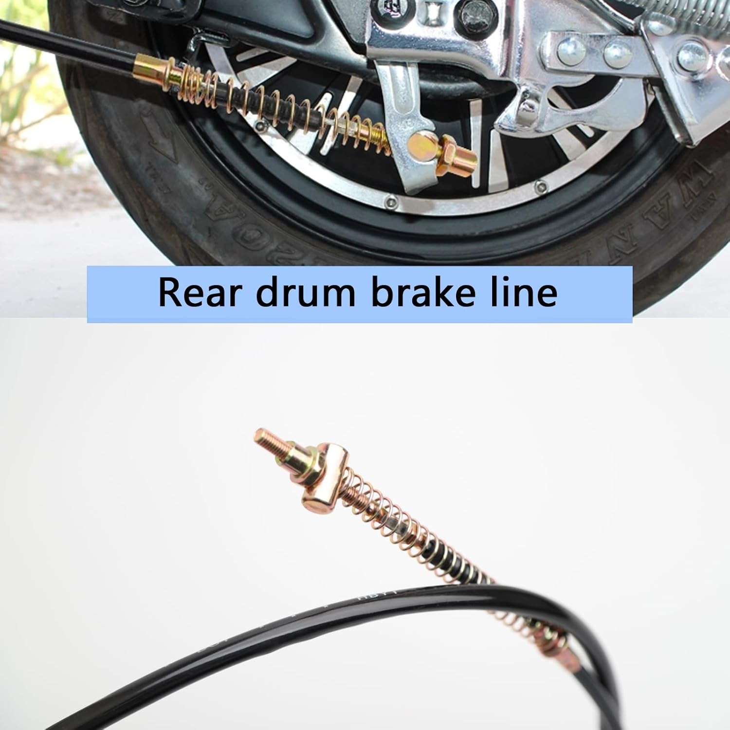 High-Carbon Steel Motorcycle Rear Brake Cables 215mm/84.6″ Fit for Size: 215mm