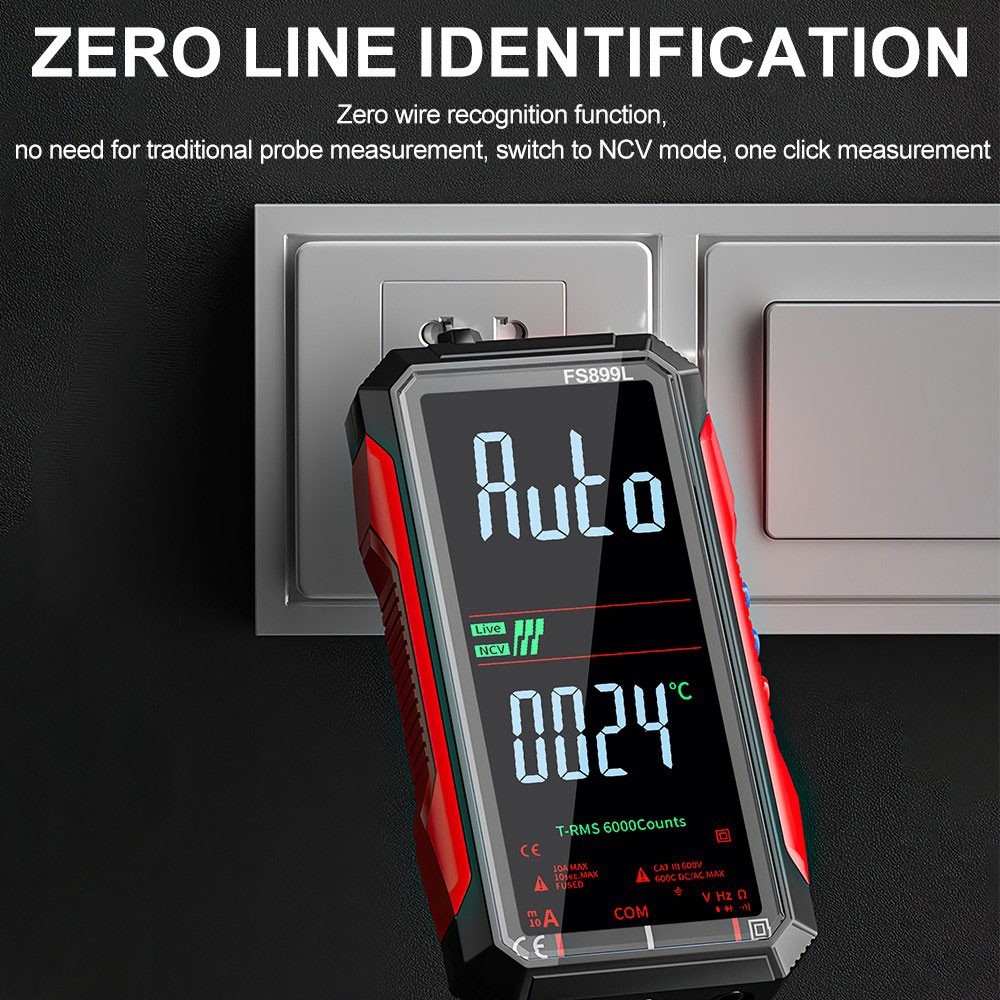 FS899L Smart Digital Multimeter,USB Rechargeable Auto-Ranging Multimeter Tester