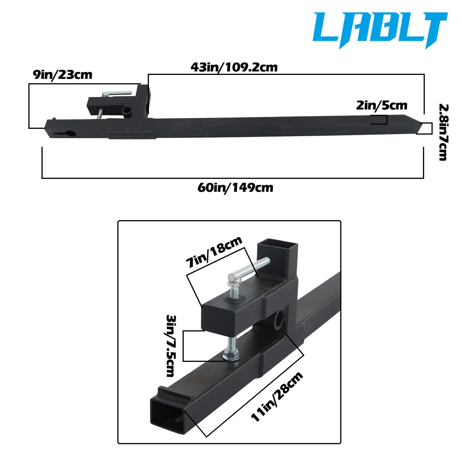 LABLT Clamp on Pallet Forks 60″ for Tractor Bucket Loader Tractor Skid Steer