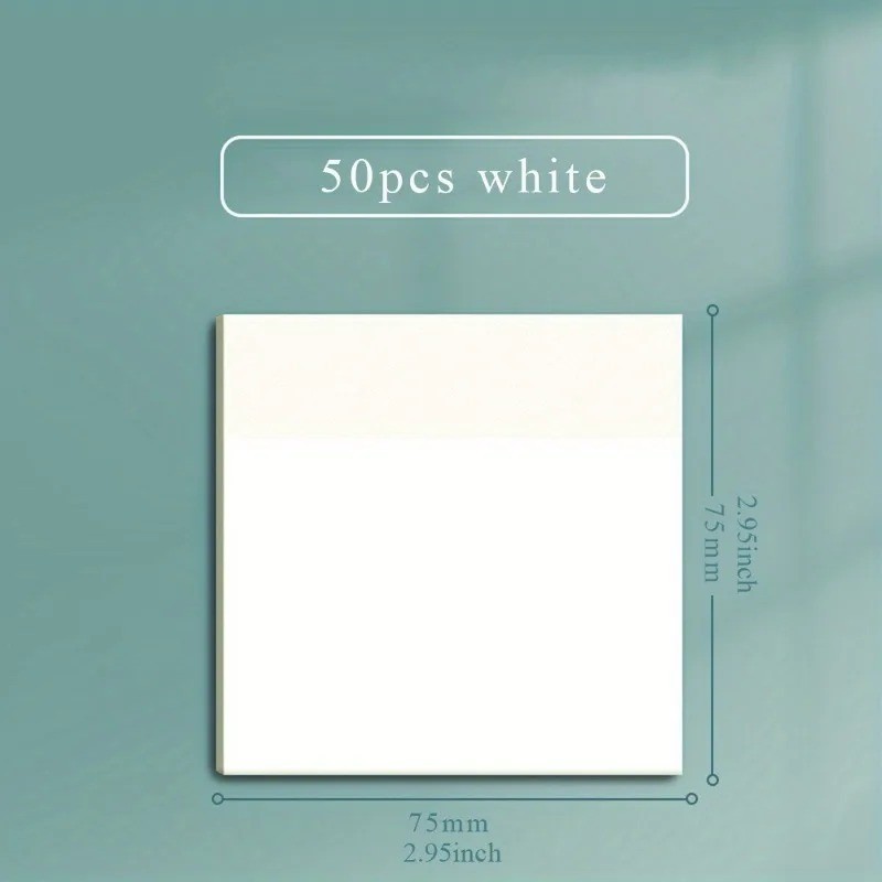 50 Sheets Transparent Sticky Notes Waterproof Memo Pad Self Adhesive Notes