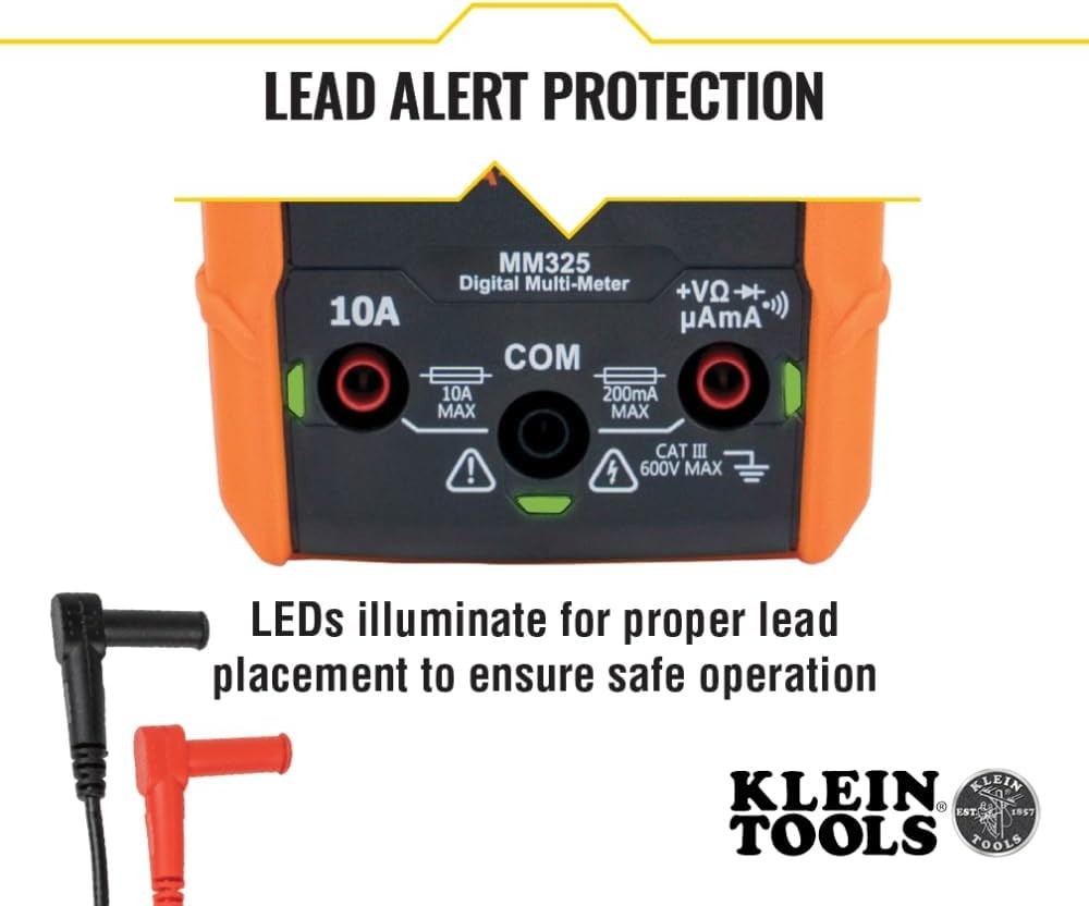 Versatile Digital Multimeter with Lead Alert & Backlit LCD for Precise Testing