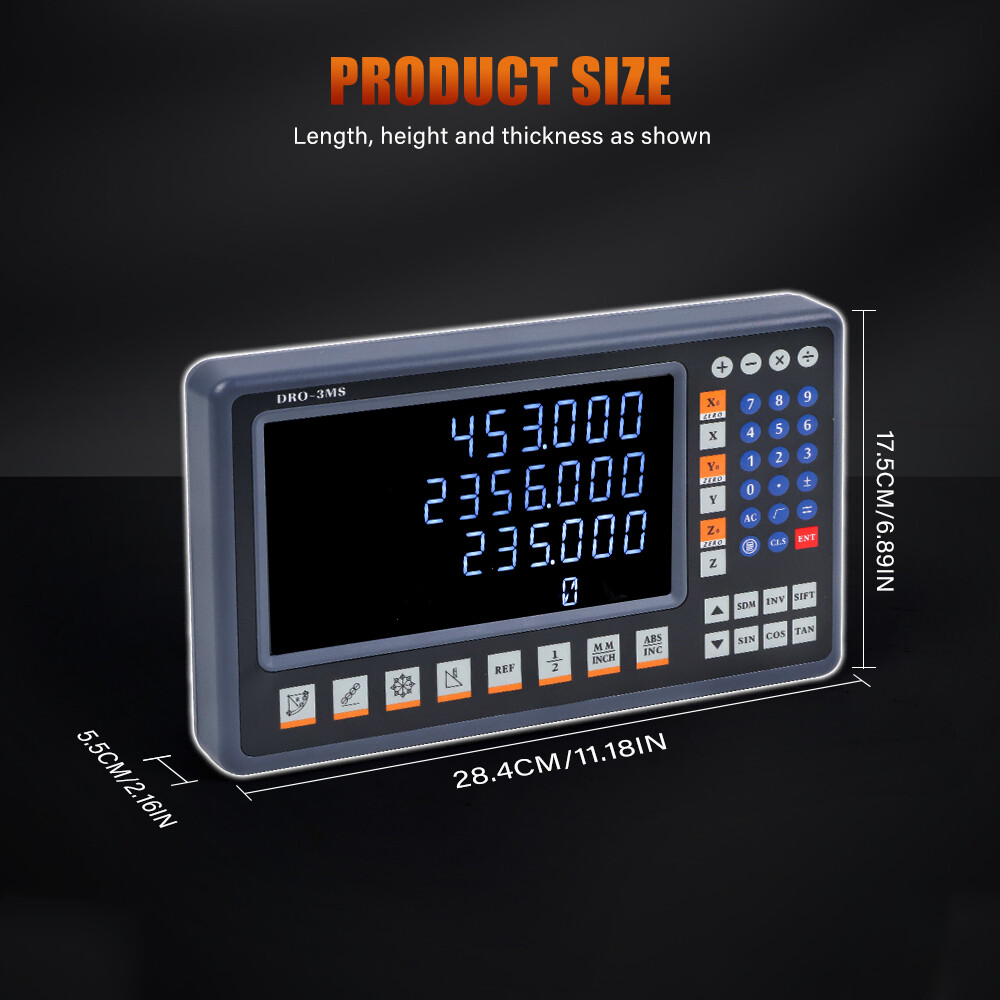 TOAUTO 8″ LED Screen Digital Readout DRO 1um Linear Glass Scales High Precision