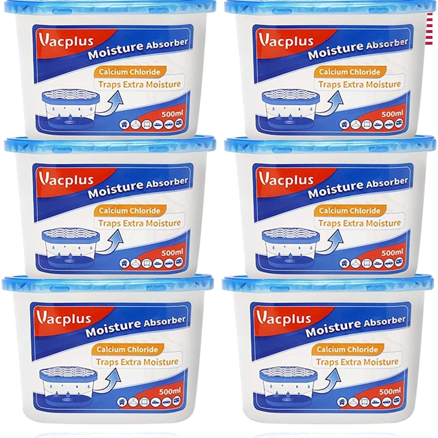 Fragrance-Free Moisture Absorbers – 6 Pack Leakproof Dehumidifier for Any Room
