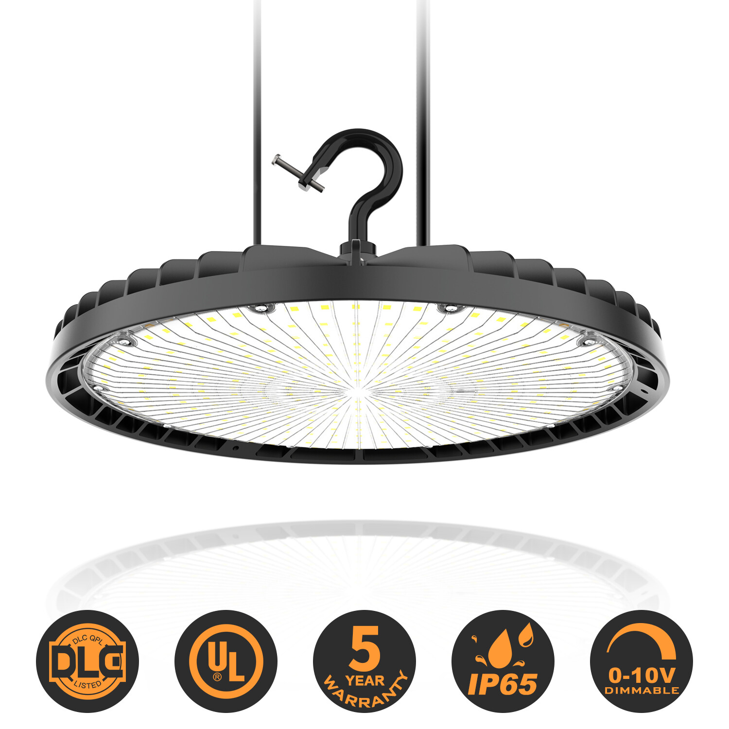 LED High Bay Light 21000lm (Eqv.600W MH/HPS) 5000K Warehouse UFO Light 150 Watt