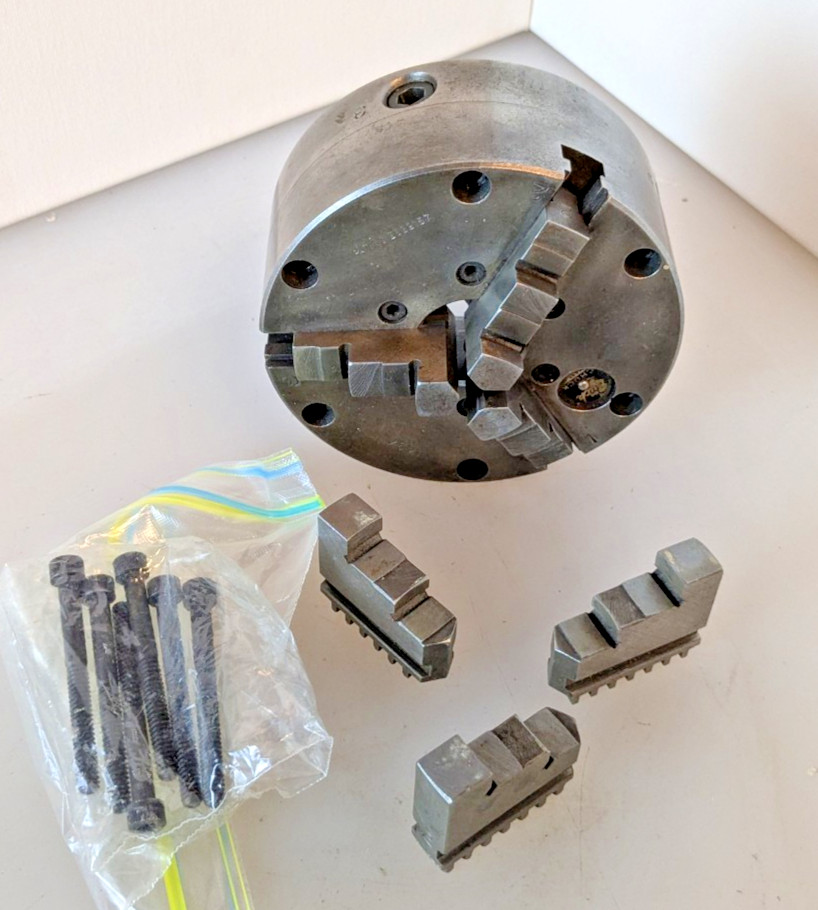 4″ 3-Jaw Buck adjustru Lathe Chuck with both Jaw Sets