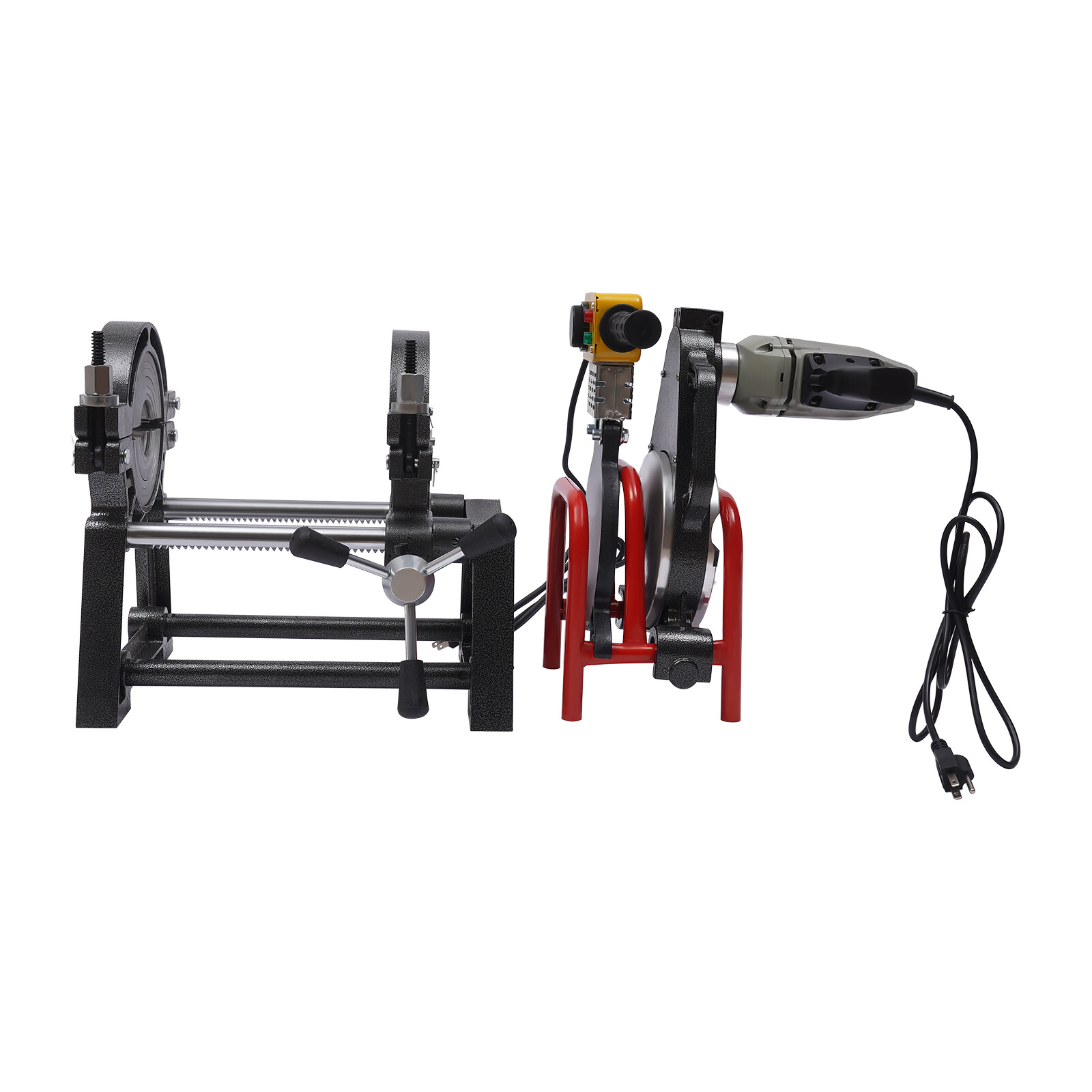 Pipe Fusion Welder 2 Clamps 63-200MM Manual PP PE HDPE Pipe Welding Machine 110V
