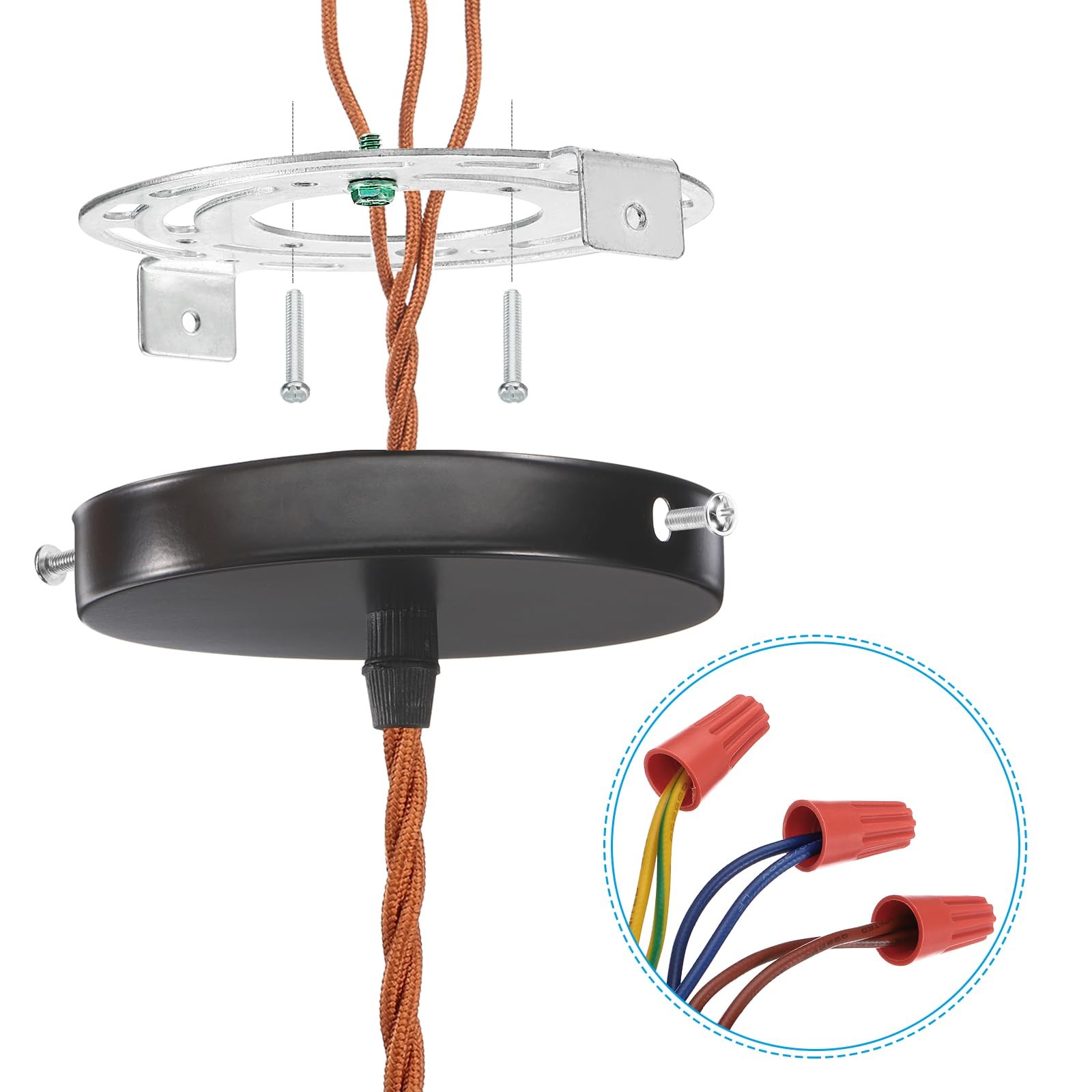 PATIKIL 115mm 4.5″ Universal Light Fixture Mounting Bracket Kit, Light Crossb…