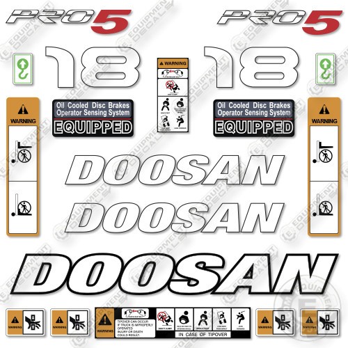 Fits Doosan G18E-5 Decal Kit Forklift- 7 YEAR OUTDOOR 3M VINYL!