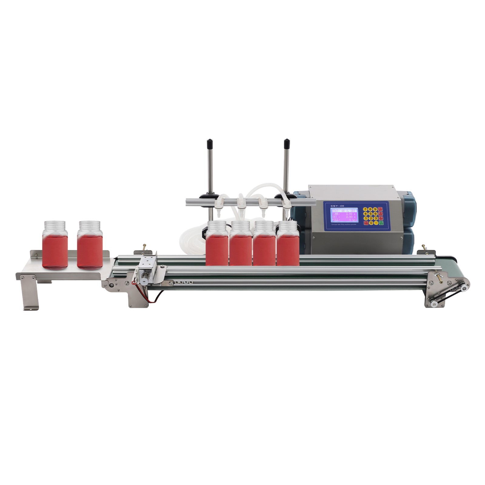 4 Heads Automatic Liquid Filling Machine 10–500ml Peristaltic Pump Bottle Filler