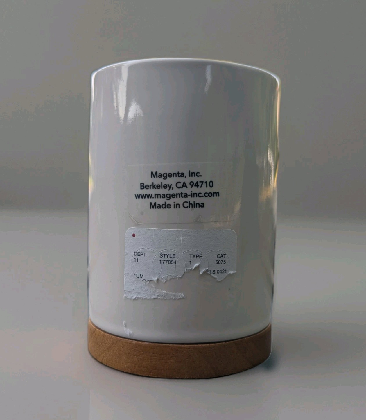 Rae Dunn Things Pencil Pen Holder Bathroom Canister Jar Wooden Base New