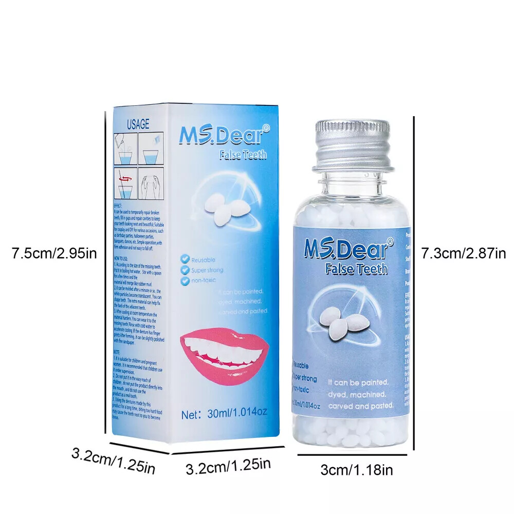 Resin False Teeth Solid Glue Temporary Tooth Repair Moldable Teeth Gap Denture