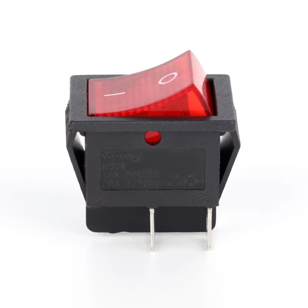 2x On Off Red Light Rocker Switch 250V AC 16 AMP 125V 20A DPST 4 lug legs