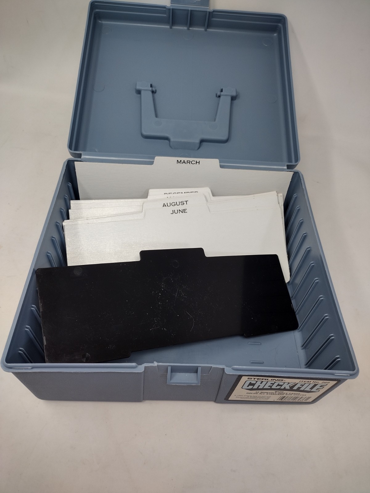 Vintage Sterling Plastics Stacking Check File #269 Original Inserts Blue