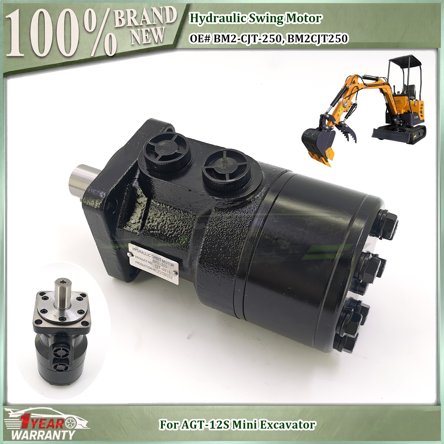 NEW Hydraulic Swing Motor BM2-CJT-250 For AGT-12S Mini Excavator BM2CJT250