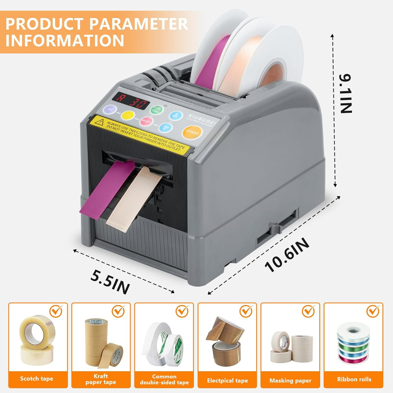 Automatic Ribbon Cutting Machine, Automatic Tape Dispenser,Tape Width 6-60Mm,Len