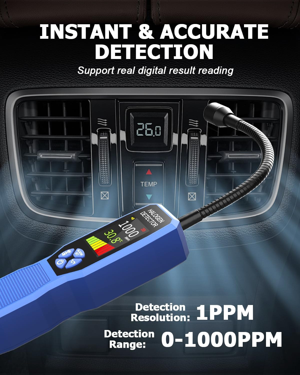 Automotive Freon Leak Detector HVAC, Professional Refrigerant Leak Detector with