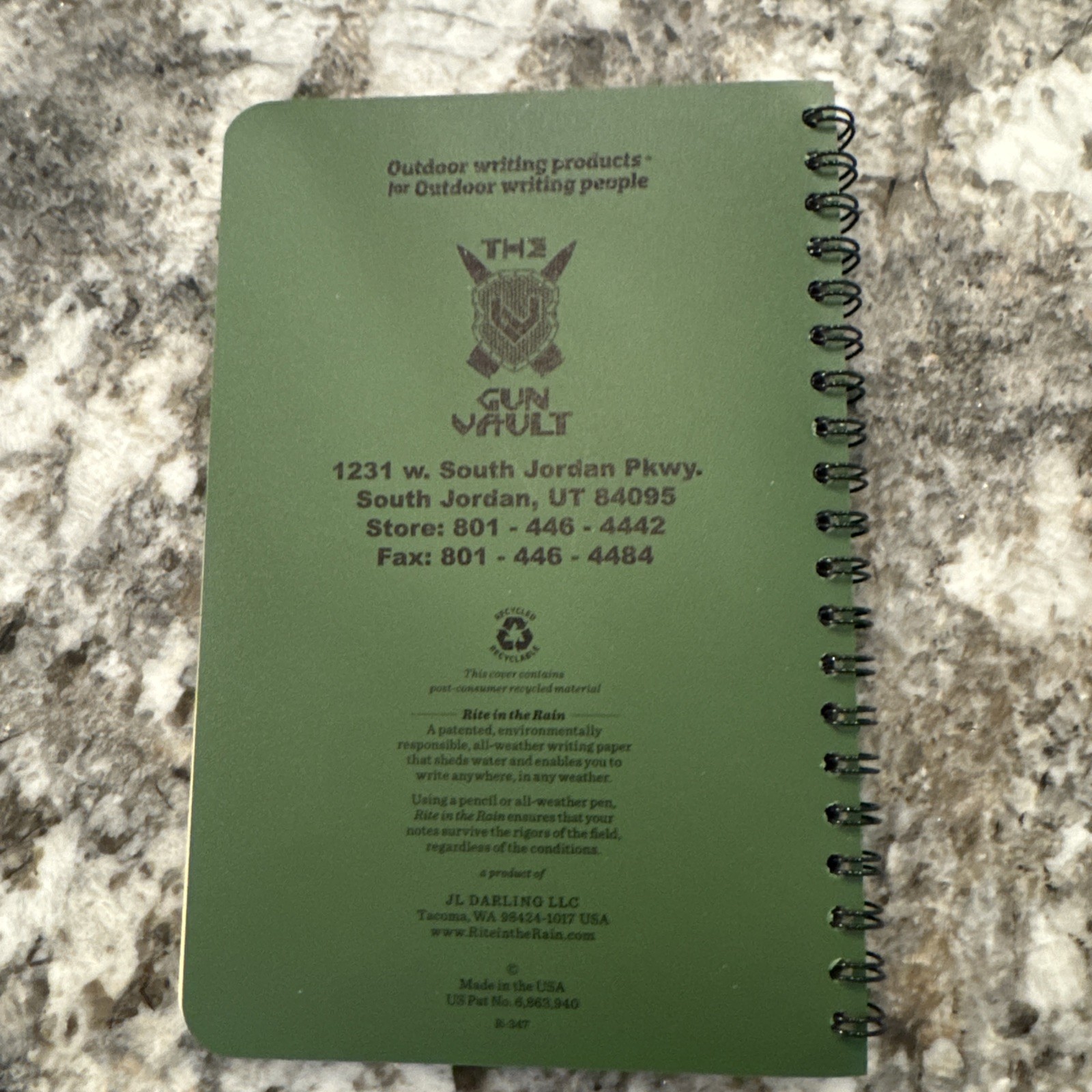 rite in the rain notebook, Green