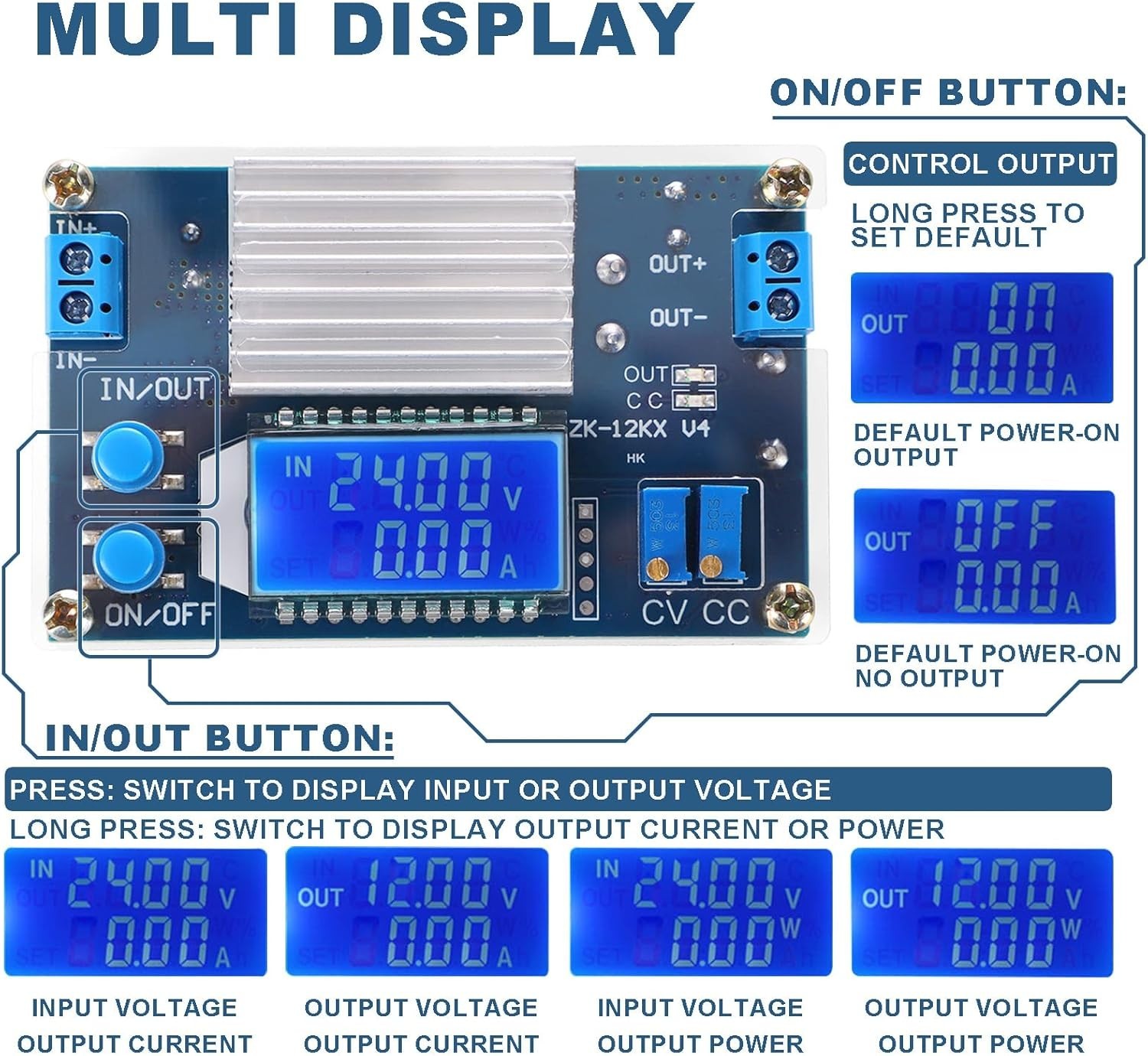 LCD Display Buck Converter 5.3V-32V to 1.2V-32V for Versatile Applications