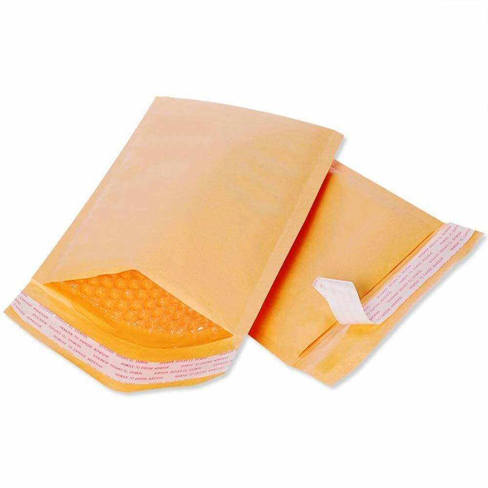 Yellow Kraft Air Bubble Mailer Padded Envelope Size 0 1 2 3 4 5 6 7 00 000 DVD