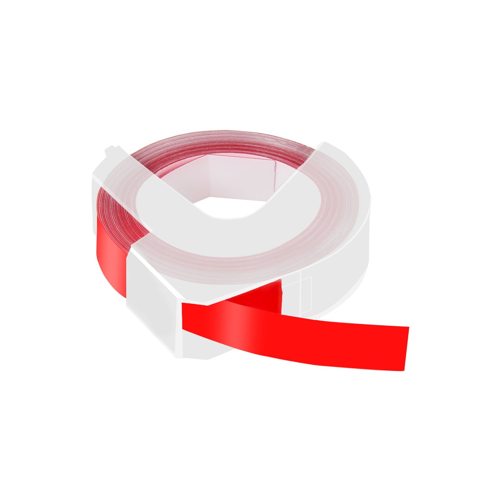 3D Emobssing Tape White on Red 520102 For Dymo Organizer Xpress Label Maker 9mm