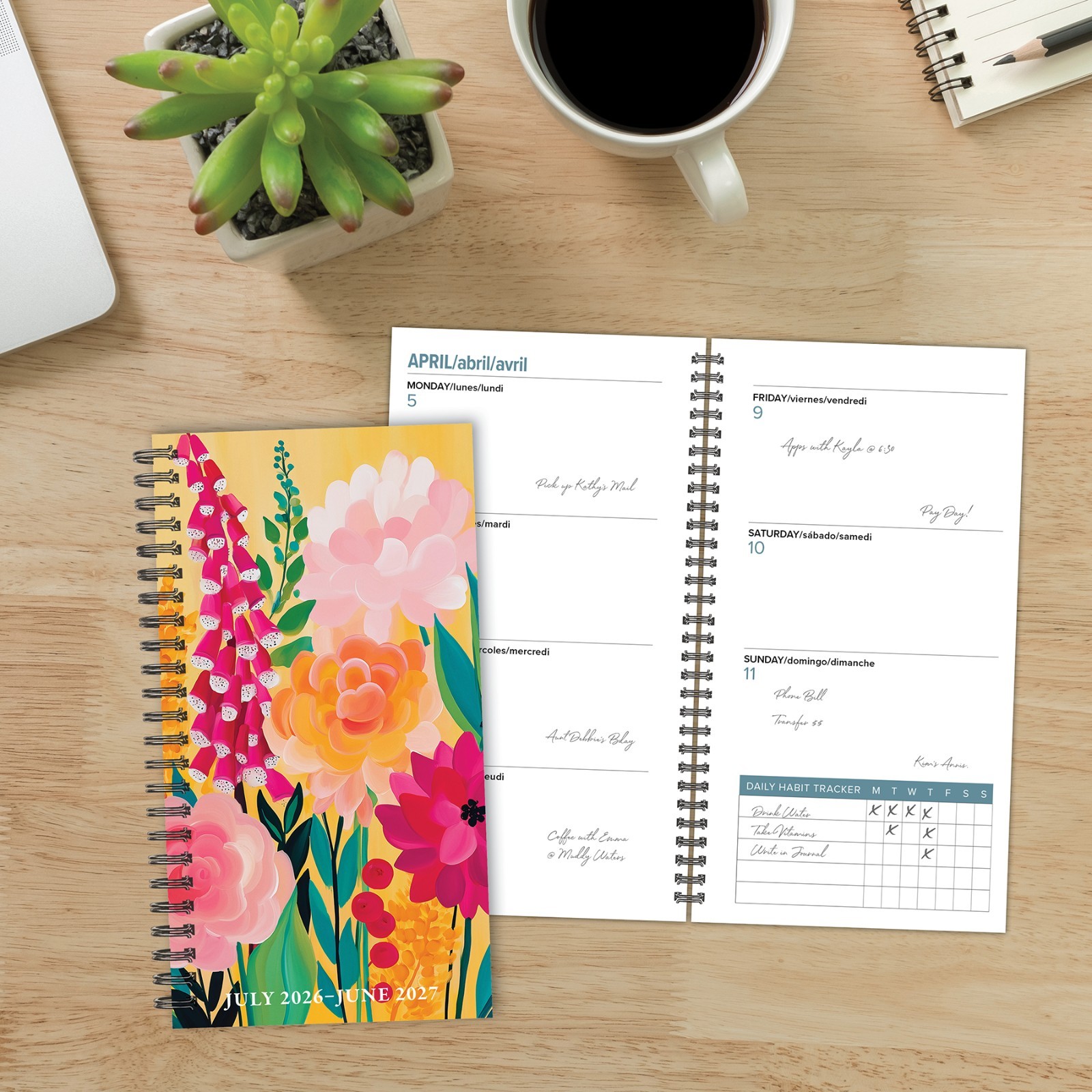 Wild Garden Glow AY July 2026 – June 2027 3.5″ x 6.5″ Softcover Weekly Planner
