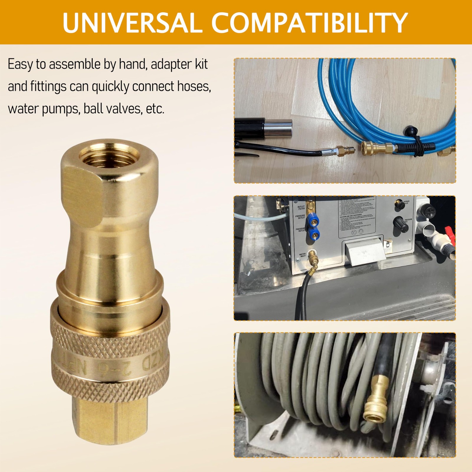 1/4″ Brass Quick Disconnect Coupler Valve for Mytee Carpet Extractor﻿﻿