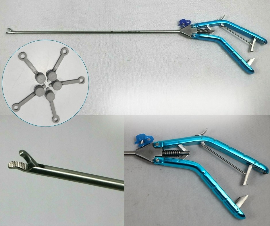 1PCS Laparoscopic Store Type Needle Holder Curved Jaw With Washer Instruments CE