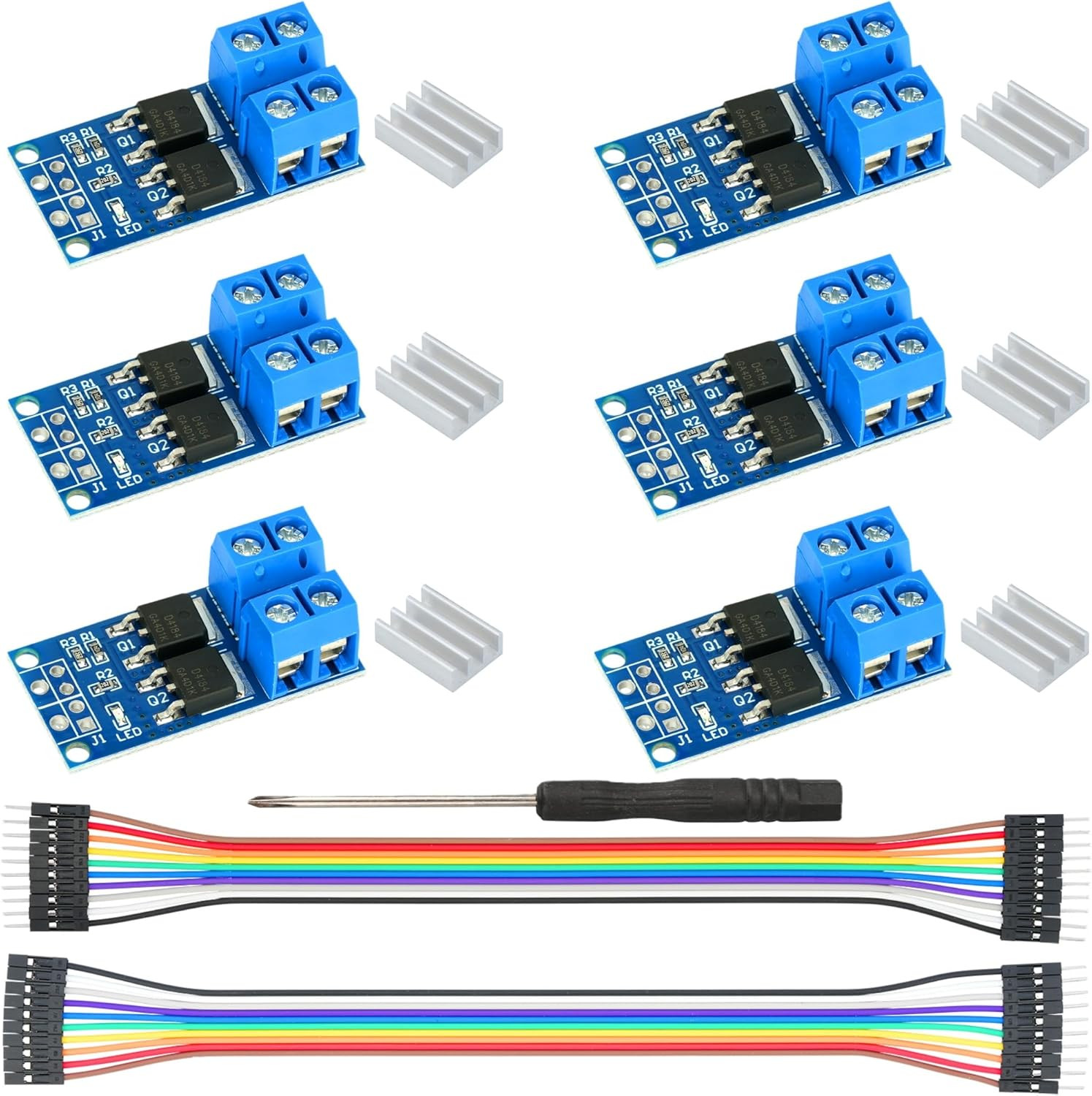 6Pcs MOSFET Switch Drive Module DC 5V-36V 15A(Max 30A) 400W Dual High-Power MOSF