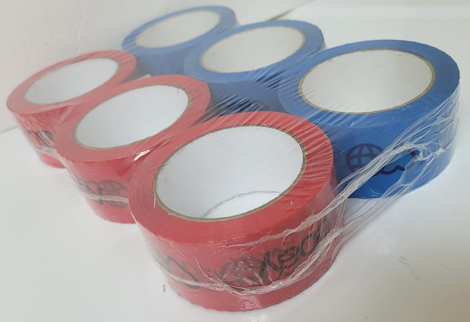 12 Rolls Ebay Shipping Tape Red Blue Green Orange 2″ x 75 Yard each – Branded