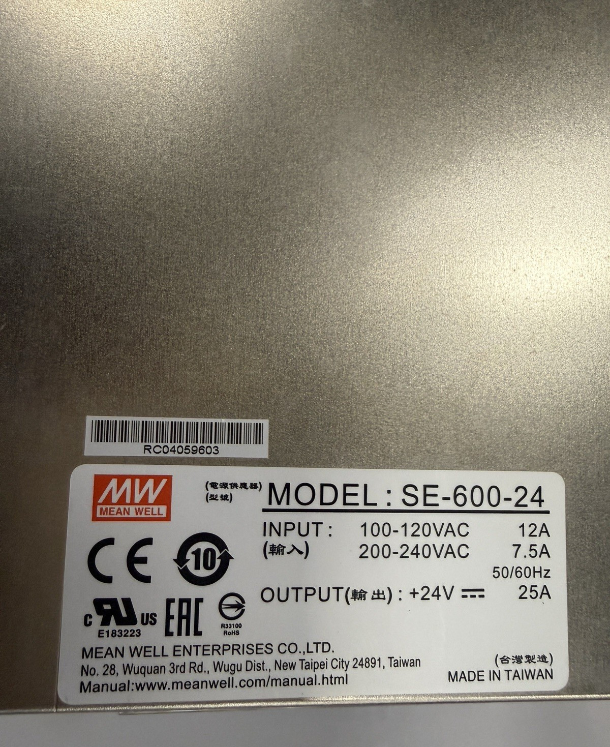 1pcs MEAN WELL SE-600-24 Switching Mode Power Supplies 24V600W25A