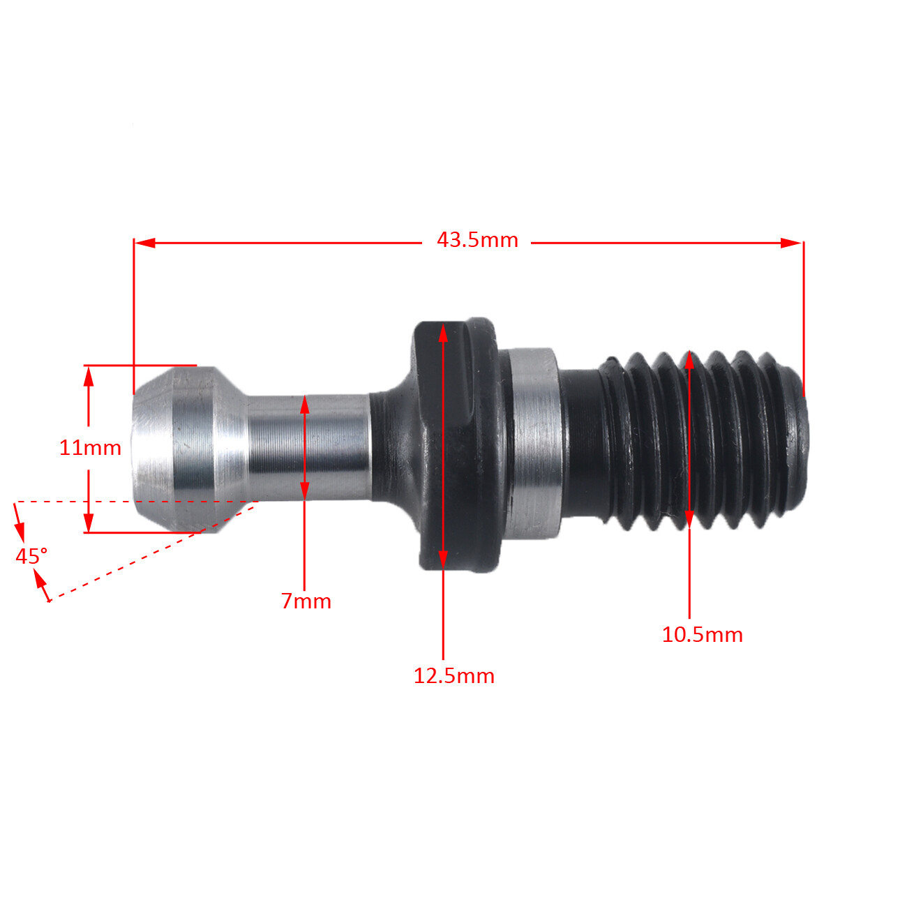 10pcs BT30 A45° BT30 Retention Knob M12 Pull Stud Tool Holder CNC Drill Fit HASS