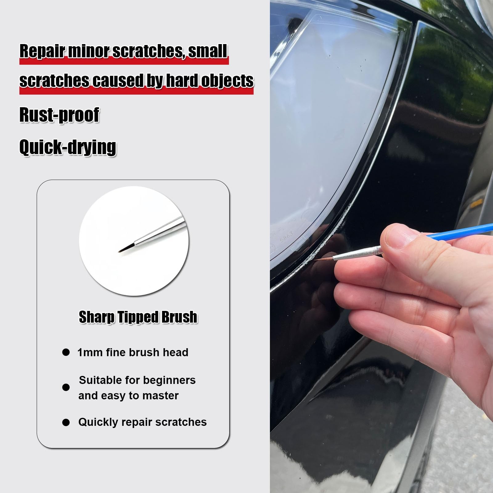 Touch Up Paint(Deep Blue Metallic(PPSB)) for Tesla Model Y/3/S/X, 2 in 1 DIY